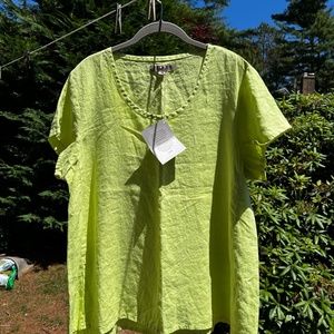 FLAX DESIGN linen tee size medium